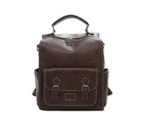 SONARIN Vintage Versátil Mochila Mujer,Moda PU Señoras Mochila Casual Mochilas Escolares Niñas,Bolsa de Hombro Convertible para Universidad Trabajo Viaje(Marrón Oscuro)