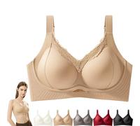 SonaShape - Brasier de levantamiento sin costuras para mujer, de color sólido, con cuatro filas, ajustable, push up, sin varillas, para mujer, Piel, XXL