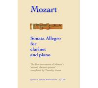W. A. Mozart: Sonata Allegro For Clarinet & Piano. Partituras para Clarinete, Acompañamiento de Piano