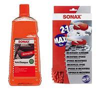 Sonax 03145410 - Juego de champú concentrado para coche, 2 L, esponja de microfibra 0428100