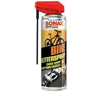 SONAX BIKE Lubricante para cadenas (300 ml) limpia, protege y lubrica | Cura y limpia piñones y plato de cadena. Repele agua y reduce el desgaste. Eficaz contra la corrosión con EasySpray