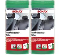 SONAX Caja de paños de Limpieza para Interiores (25 Unidades) para una Limpieza rápida, fácil y Profunda de Todas Las Superficies en el Interior del vehículo. Número de Referencia 04122000