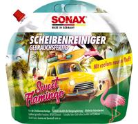 SONAX El limpiador de ventanas listo para usar Sweet Flamingo (3 litros) mejora el rendimiento de limpieza y aumenta la seguridad de conducción, ref. 03944410