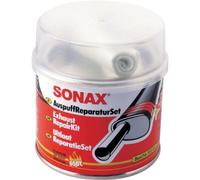 SONAX Set de reparación para tubos de escape (200 g) cierra pequeñas fisuras, agujeros y fugas en el sistema de escape | N.° 05531410