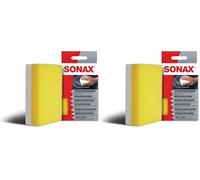 SONAX Esponja de aplicación (1 Unidad) para la aplicación y procesamiento de pulimentos, Ceras, Agentes de Mantenimiento de plásticos | N.° 04173000 (Paquete de 2)