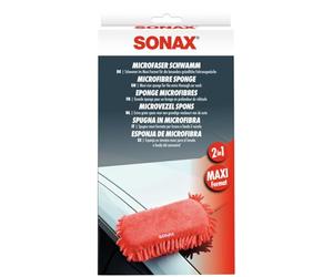 SONAX Esponja Maxi de Microfibra (1 Unidad) para Lavado de Coche Doble Cara | La esponja produce alta espuma y garantiza una limpieza suave del coche. Suave con los materiales y muy absorbente.