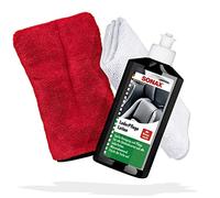 Sonax - Juego de loción para el cuidado del cuero del coche (250 ml, paño de microfibra de 40 x 40 cm, guante de detalle, limpiador de cuero y cuidado de la piel)
