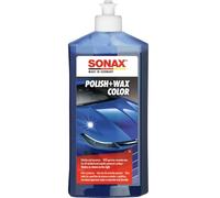 SONAX Polish+Wax Color NanoPro Azul (500 ml) pulimento de fuerza media con pigmentos de color para brillo intenso. Con cera | N.° 02962000-544