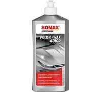 SONAX Polish+Wax Color NanoPro Gris (500 ml) pulimento de fuerza media con pigmentos grises y cera. Para brillo intenso | N.° 02963000-544