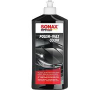 SONAX Polish+Wax Color NanoPro Negro (500 ml) pulimento de fuerza media con pigmentos de color y componentes de cera | N.° 02961000-544