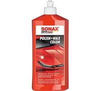SONAX Polish+Wax Color NanoPro Rojo (500 ml) pulimento de fuerza media con pigmentos de color y componentes de cera | N.° 02964000-544