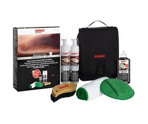 SONAX PREMIUM CLASS Leather Care Set (3 x 250 ml) limpieza efectiva y cuidados intensivos para todo tipo de cuero liso, número de artículo 02819410
