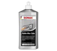 SONAX Polish+Wax Color NanoPro Gris (500 ml) pulimento de fuerza media con pigmentos grises y cera. Para brillo intenso | N.° 02963000-544