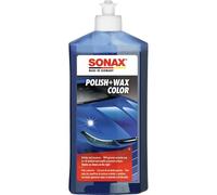 SONAX Polish+Wax Color NanoPro Azul (500 ml) pulimento de fuerza media con pigmentos de color para brillo intenso. Con cera | N.° 02962000-544