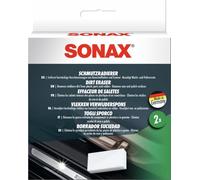 SONAX Rascador (2 Unidades) Elimina Suciedad + restos de Cera y pulimento | Esponja especial de poros finos, para plásticos interiores y goma. Eficaz contra insectos, abrasión de la suela, betún, etc.