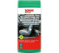 SONAX Toallitas húmedas (25Uds) para limpieza del interior de coche y hogar | Los paños húmedos limpian salpicadero, tapicería, lunas, cuero y Alcantara.Con aroma fresco. Limpieza rápida, fácil y a fondo