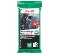 SONAX Toallitas húmedas para plástico (10 Unidades) limpian y cuidan plásticos, Vinilo, Madera y Caucho con Efecto Brillo y protección UV | Art. N. 04151000-057