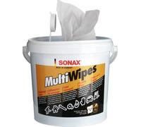 SONAX Toallitas multiusos (72Unidades) de limpieza resistentes y duraderos | Paños de viscosa de limpieza industrial: limpian grasa, aceite, pegamento y tinta con aloe vera. También aptos para las manos