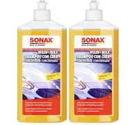 SONAX Wasch & Wax (500 ml) champú con cera de carnaúba natural. | N.° 03132000-544 (Paquete de 2)