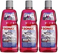 Sonax Xtreme RichFoam Shampoo (3x1) litro Champú de espuma de nieve crea una alfombra de espuma densa, adhesión duradera y elimina la suciedad, pH neutro, aroma de bayas. Número de artículo 02483000