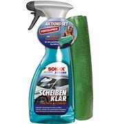 SONAX XTREME ScheibenKlar (500 ml) + 2 paños de microfibra más interior + parabrisas. Limpiaparabrisas extra fuerte para una limpieza radiante con mayor visibilidad | Artículo 02388410