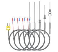 Sonda de flexión Flexible, 1100 grados, tipo PT100/K, sin conexión a tierra, 1mm, 2mm, 3mm, 5mm, controlador, Sensor de Temperatura termopar enfundado, 1 Uds.(K 1mm-L 0.5m,100mm)