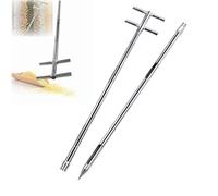 Sonda de muestreo de polvo de grano de acero inoxidable con mango giratorio, tubos dobles, 4/5 ranuras para muestreo de tierra y gránulos, herramienta duradera para ladrones de bolsas