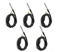 Sonda de sensor impermeable, acero inoxidable de alta precisión para proyectos de bricolaje Raspberry Pi, paquete de 5 con cable de 1 metro (3 metros)