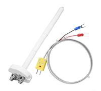 Sonda de termopar tipo K con tubo de cerámica, medición de alta temperatura de hasta 1300 °C, longitud ajustable (200 mm/215 mm/250 mm/300 mm), escudo trenzado de acero inoxidable (300 mm)