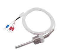 Sonda del sensor de temperatura PT100 Controlador de temperatura de 3 cables -200~250 ℃ Termopar de acero inoxidable 304 resistente al agua y antioxidante(PT100 Lead length 2m,100mm)
