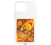 Sonda Espacial Estilo Voyager con Flor Golden Record de los años 70 Carcasa para iPhone 15