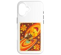 Sonda Espacial Estilo Voyager con Flor Golden Record de los años 70 Carcasa para iPhone 16
