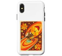 Sonda Espacial Estilo Voyager con Flor Golden Record de los años 70 Carcasa para iPhone X/XS