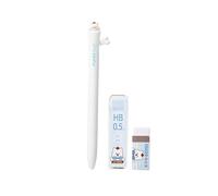 Sonda - Portaminas para gatos y perros, núcleo de plomo de goma, presión lateral, 1 juego de bolígrafo de núcleo - Perro varilla blanca.