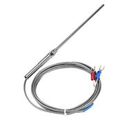 Sonda Termopar Tipo K Sensor Temperatura Rosca M8 150 mm Acero Inoxidable Cable 0-400 ℃ 2M para Controlador y Monitoreo Industrial