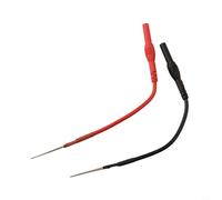 Sonda trasera de cuchara flexible con alambre de silicona compatible con cables de prueba de plátano de 4 mm, pines de conector circular de poste automotriz, par negro y rojo, 215 mm de longitud, 18