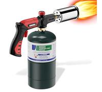 Sondiko Potente antorcha de propano para parrilla y cocina L8010, Sous Vide, arrancador de fogata, quemador de madera ajustable para asar filetes, barbacoa, soldadura (rojo y negro) tanque de propano