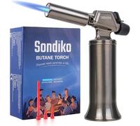 Sondiko Soplete de Butano, Metal de Calidad Prémium, Soplete de Llama Grande, Soplete con Llama Regulable y Resistente al Viento para Cocinar, Bricolaje y Soldadura (Butano no Incluido)