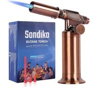 Sondiko Soplete de butano, S801 Metal de Calidad Prémium, Soplete de Llama Grande, Recargable, Soplete con Lllama Regulable y Resistente al Viento para Cocinar y Barbacoas (Gas Butano no Incluido)