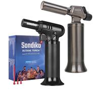 Sondiko Soplete de Butano, Soplete de Llama Grande, Soplete con Llama Regulable y Resistente al Viento para Cocinar, Bricolaje y Soldadura (Butano no Incluido)