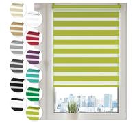 Sonello Estor Enrollable de Doble Capa Noche y Día 120cm x 210cm Oliva, Klemmfix sin taladrar, Tejido,Fácil de Instalar sin Herramientas para Ventanas y Puertas, Proteccion Solar,Stores Noche y día