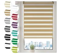 Sonello Estor Enrollable de Doble Capa Noche y Día 30cm x 130cm Beige, Klemmfix sin taladrar, Tejido, Fácil de Instalar sin Herramientas para Ventanas y Puertas, Proteccion Solar, Stores Noche y día