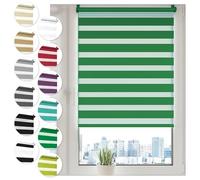 Sonello Estor Enrollable de Doble Capa Noche y Día 80cm x 150cm Verde, Klemmfix sin taladrar, Tejido,Fácil de Instalar sin Herramientas para Ventanas y Puertas, Proteccion Solar,Stores Noche y día