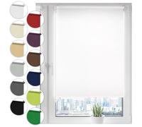 Sonello Estor Opaco sin perforación 100cm x 100cm Blanco, Persiana Enrollable Blackout para Puertas y Ventanas con Cadena, Persianas Enrollable para fijación sin taladrar con Clip, protección Visual