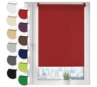 Sonello Estor Opaco sin perforación 60cm x 100cm Rojo, Persiana Enrollable Blackout para Puertas y Ventanas con Cadena, Persianas Enrollable para fijación sin taladrar con Clip, protección Visual