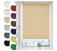 Sonello Estor Opaco sin perforación 80cm x 100cm Beige, Persiana Enrollable Blackout para Puertas y Ventanas con Cadena, Persianas Enrollable para fijación sin taladrar con Clip, protección Visual