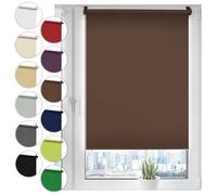 Sonello Estor Opaco sin perforación 80cm x 100cm Marrón, Persiana Enrollable Blackout para Puertas y Ventanas con Cadena, Persianas Enrollable para fijación sin taladrar con Clip, protección Visual