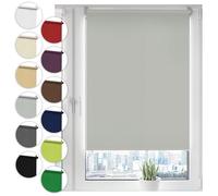 Sonello Estor Opaco sin perforación 90cm x 100cm Gris Claro Persiana Enrollable Blackout para Puertas y Ventanas con Cadena Persianas Enrollable para fijación sin taladrar con Clip protección Visual