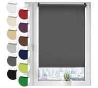 Sonello Estor Opaco sin perforación 90cm x 100cm Gris, Persiana Enrollable Blackout para Puertas y Ventanas con Cadena, Persianas Enrollable para fijación sin taladrar con Clip, protección Visual