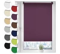 Sonello Estor Opaco sin perforación 95cm x 130cm Violeta, Persiana Enrollable Blackout para Puertas y Ventanas con Cadena, Persianas Enrollable para fijación sin taladrar con Clip, protección Visual